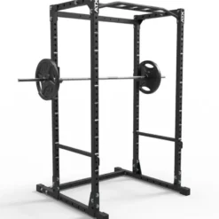 Power rack de musculation complet série 500 avec poste tractions, crochets en J et étagères d'urgence capacité 500 kg -195 cm