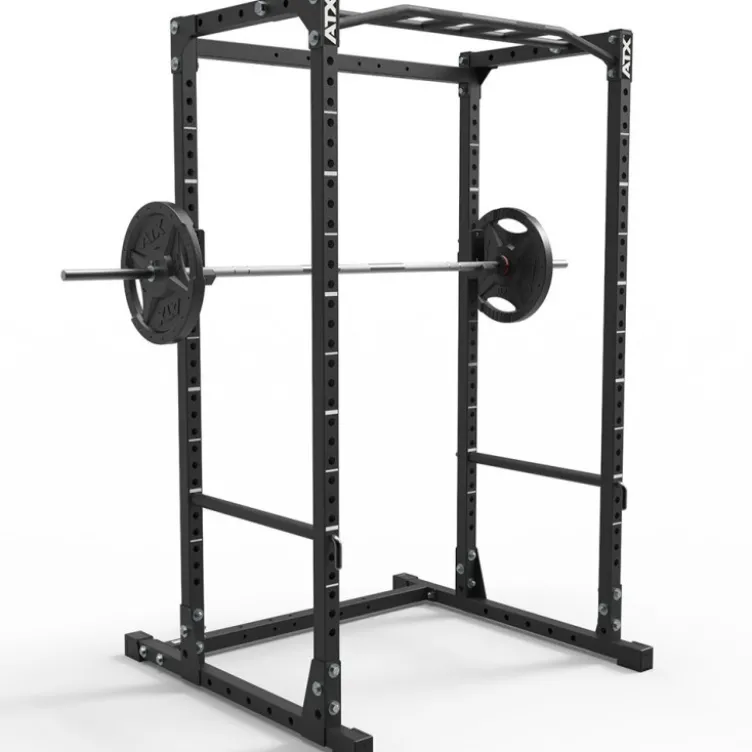 Power rack de musculation complet série 500 avec poste tractions, crochets en J et étagères d'urgence capacité 500 kg -195 cm