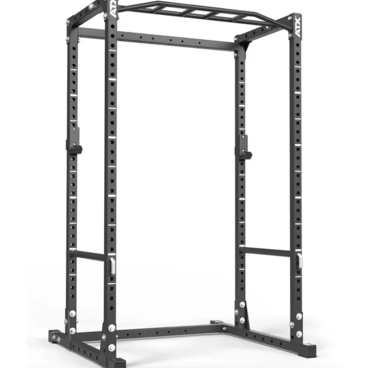 Power rack de musculation complet série 500 avec poste tractions, crochets en J et étagères d'urgence capacité 500 kg -195 cm