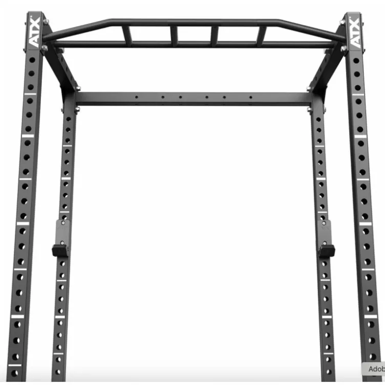 Power rack de musculation complet série 500 avec poste tractions, crochets en J et étagères d'urgence capacité 500 kg -195 cm