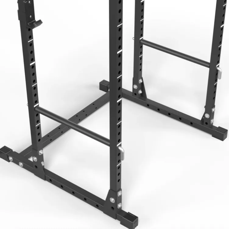 Power rack de musculation complet série 500 avec poste tractions, crochets en J et étagères d'urgence capacité 500 kg -195 cm