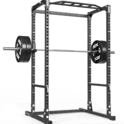 Power rack de musculation complet série 500 avec poste tractions, crochets en J et étagères d'urgence capacité 500 kg -195 cm