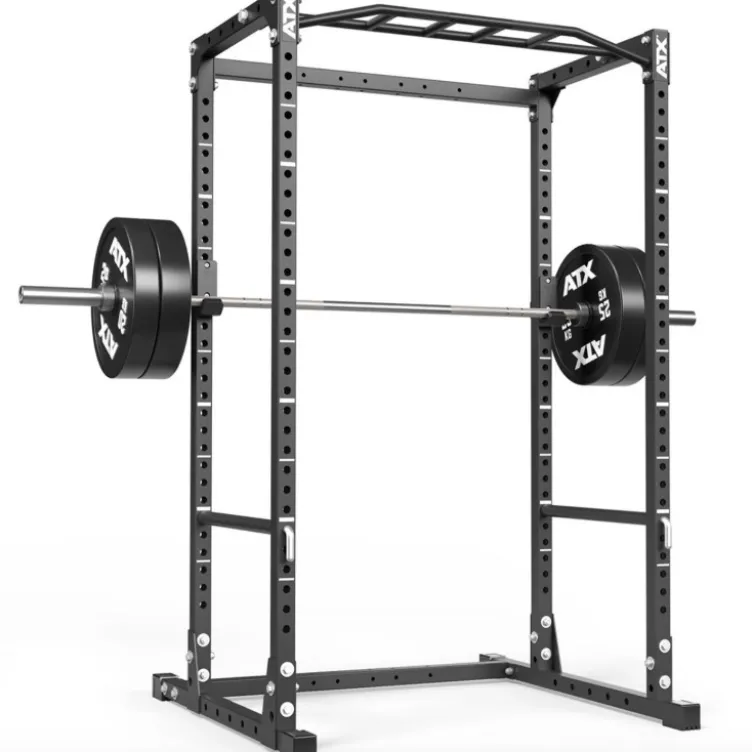 Power rack de musculation complet série 500 avec poste tractions, crochets en J et étagères d'urgence capacité 500 kg -195 cm
