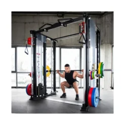 Power rack multi-équipé de musculation avec multipress et poulies vis-à-vis 90 kg - Tractions multi-grip