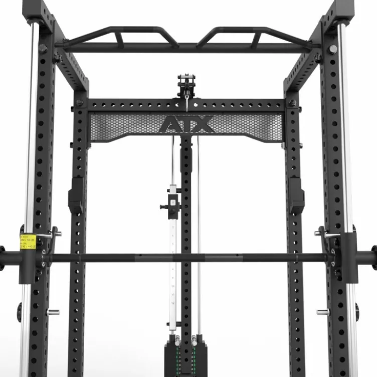Power rack à squat ATX avec barre guidée et poulie à colonne de poids de 125 kg - Rack complet Série 700