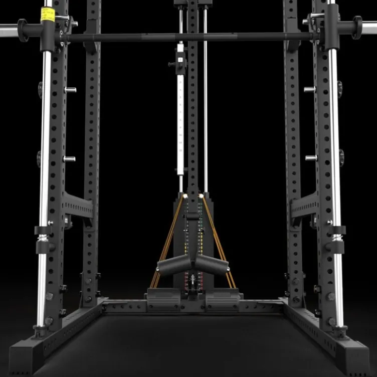 Power rack à squat ATX avec barre guidée et poulie à colonne de poids de 125 kg - Rack complet Série 700