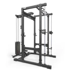 Power rack à squat ATX avec barre guidée et poulie à colonne de poids de 125 kg - Rack complet Série 700