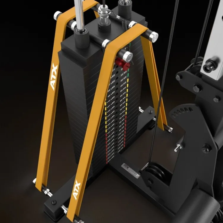 Power rack à squat ATX avec barre guidée et poulie à colonne de poids de 125 kg - Rack complet Série 700