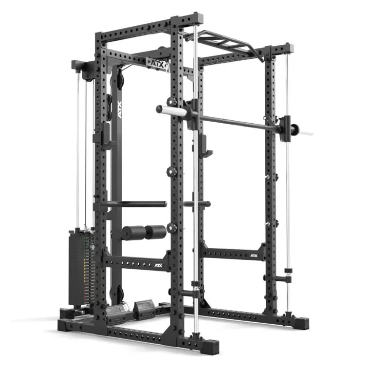 Power rack à squat ATX série 600 avec option multipresse et poulie à charge guidée 115 kg - Deux hauteurs