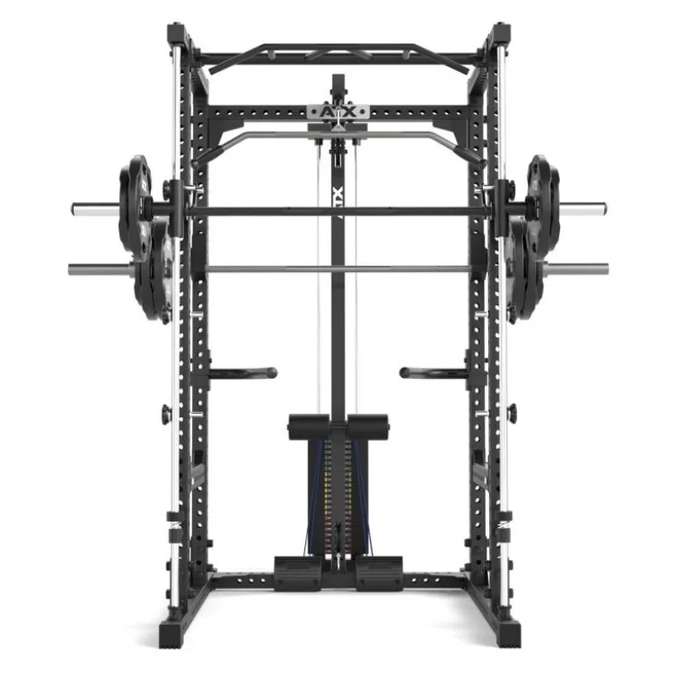 Power rack à squat ATX série 600 avec option multipresse et poulie à charge guidée 115 kg - Deux hauteurs
