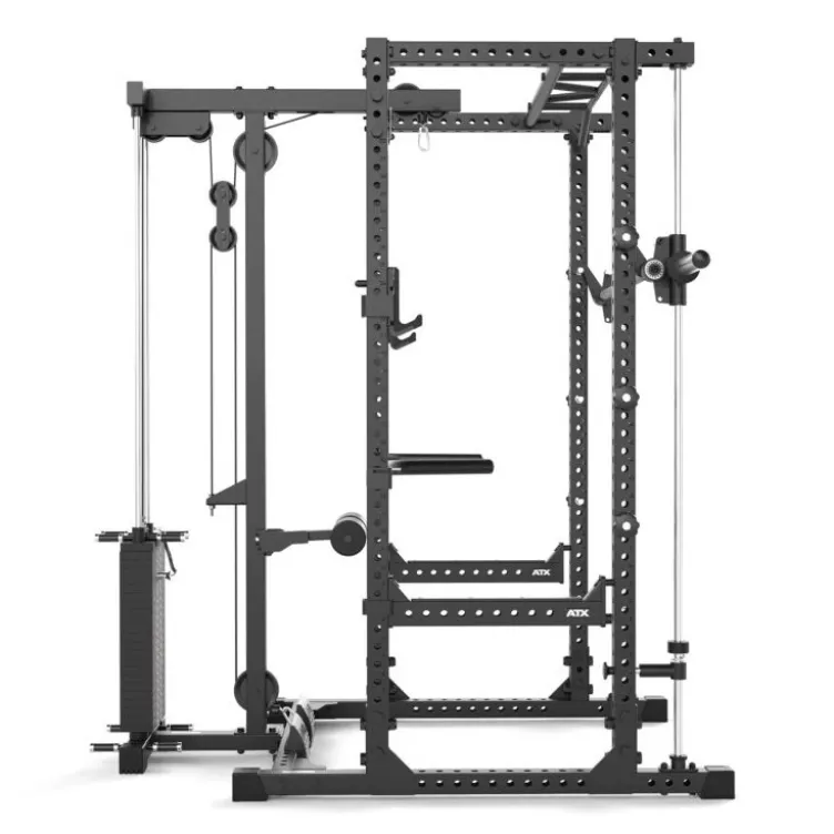 Power rack à squat ATX série 600 avec option multipresse et poulie à charge guidée 115 kg - Deux hauteurs