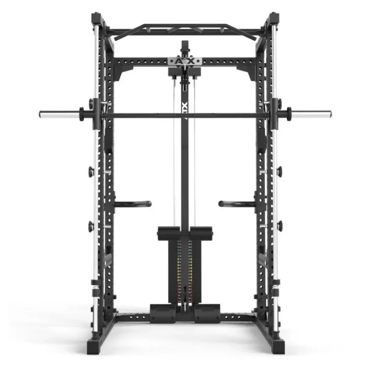 Power rack à squat ATX série 600 avec option multipresse et poulie à charge guidée 115 kg - Deux hauteurs