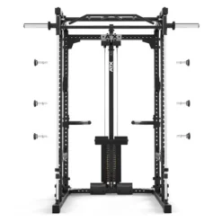 Power rack à squat ATX série 600 avec option multipresse et poulie à charge guidée 115 kg - Deux hauteurs