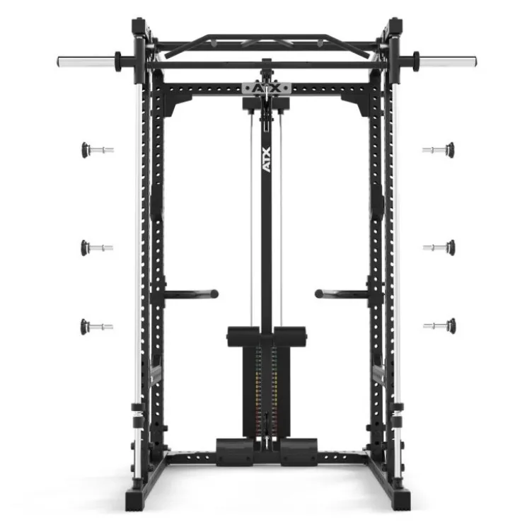 Power rack à squat ATX série 600 avec option multipresse et poulie à charge guidée 115 kg - Deux hauteurs