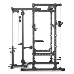Power rack à squat ATX série 600 en 195 ou 215 cm avec option barre guidée et poulie à charge libre - Barres à dips incluses