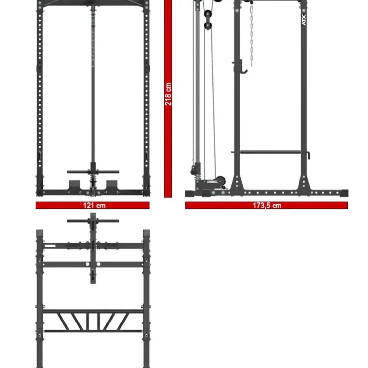 Power rack à squat avec poulie haute et basse à charge libre capacité de charge 1000 kg série 600