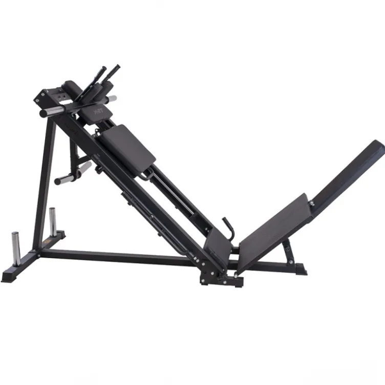 Presse cuisses 45° combinée Hack Squat pour disques de poids 50 / 30 / 25 mm - Capacité de charge 300 kg