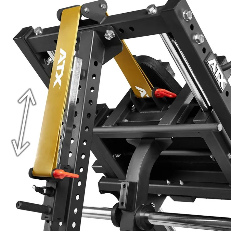 Presse à cuisses et mollets - Hack squat ATX ergonomique à charges libres pour musculation des jambes - Leg Press