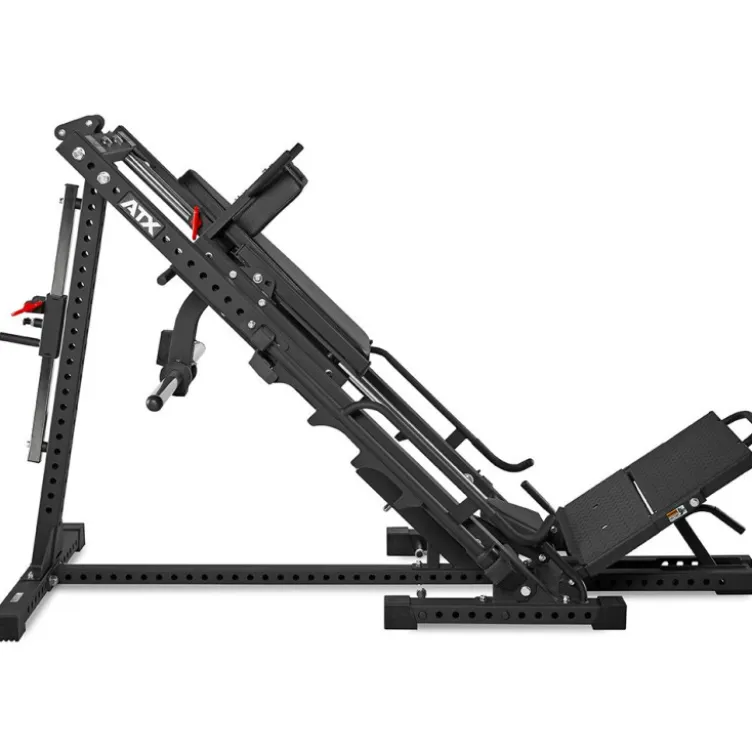 Presse à cuisses et mollets - Hack squat ATX ergonomique à charges libres pour musculation des jambes - Leg Press