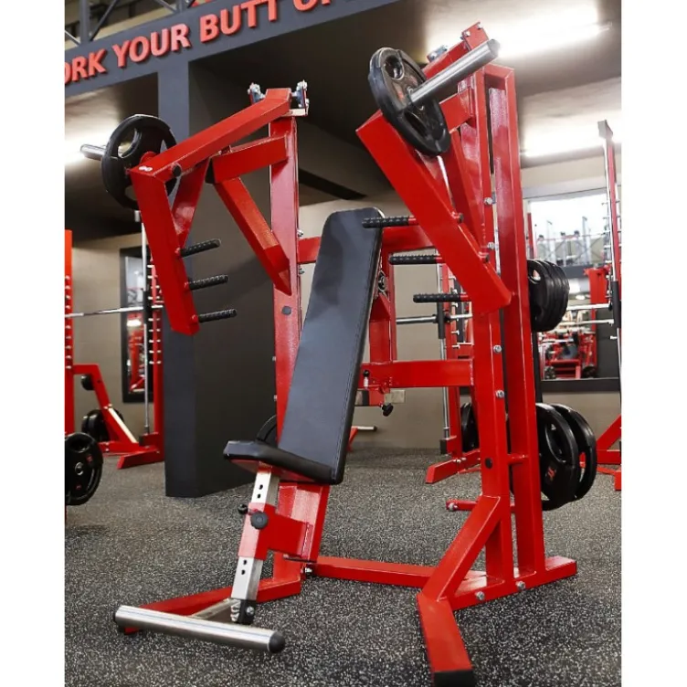 Presse pectorale pour développé assis avec bras convergents - Chest Press à charges libres ergonomique et position ajustable