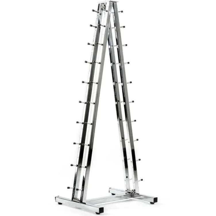 Pyramide de stockage pour 10 paires d'haltères hexagonaux ou chromés