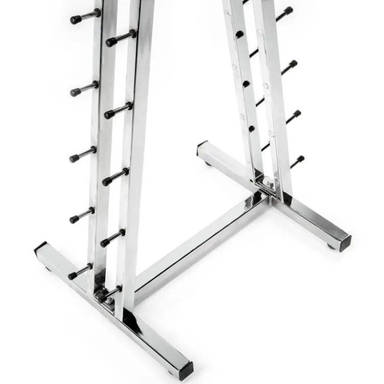 Pyramide de stockage pour 10 paires d'haltères hexagonaux ou chromés