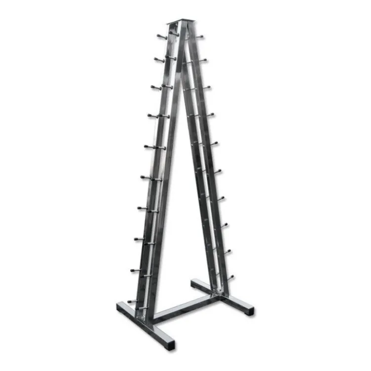 Pyramide de stockage pour 10 paires d'haltères hexagonaux ou chromés