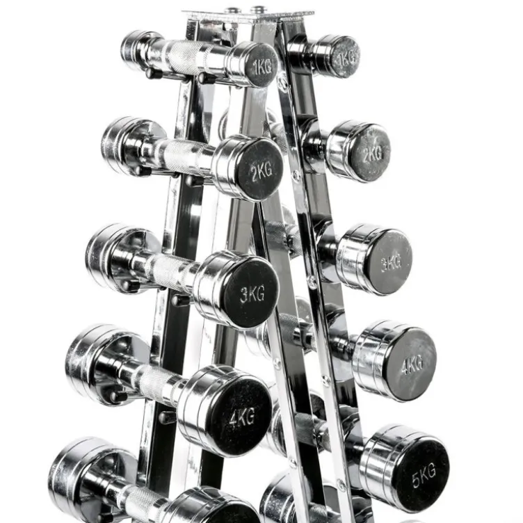 Pyramide de stockage pour 10 paires d'haltères hexagonaux ou chromés