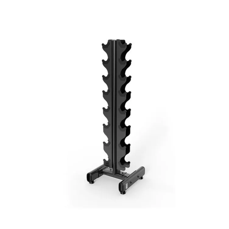 Rack complet de musculation avec 8 paires d'haltères rond en acier de 1 à 8 kg - Espace sportif professionnel