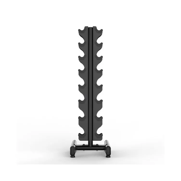 Rack complet de musculation avec 8 paires d'haltères rond en acier de 1 à 8 kg - Espace sportif professionnel
