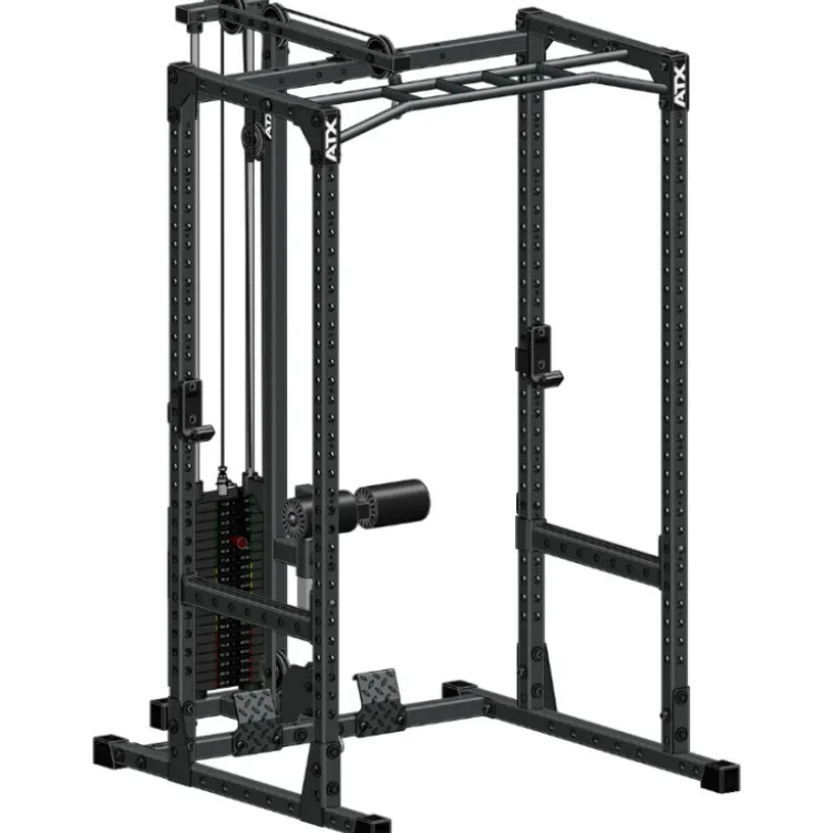Rack de musculation ATX série 500 compact 198 cm de hauteur avec poulie à colonne de poids 100 kg