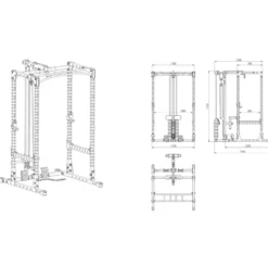 Rack de musculation ATX série 500 compact 198 cm de hauteur avec poulie à colonne de poids 100 kg