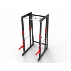 Rack de musculation avec crochets de sécurité et reposes barres pour les espaces sportifs des forces de l'ordre et associations