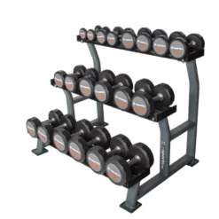 Rack de rangement pour haltères de musculation 1 à 20 kg à trois étages capacité de charge 400 kg