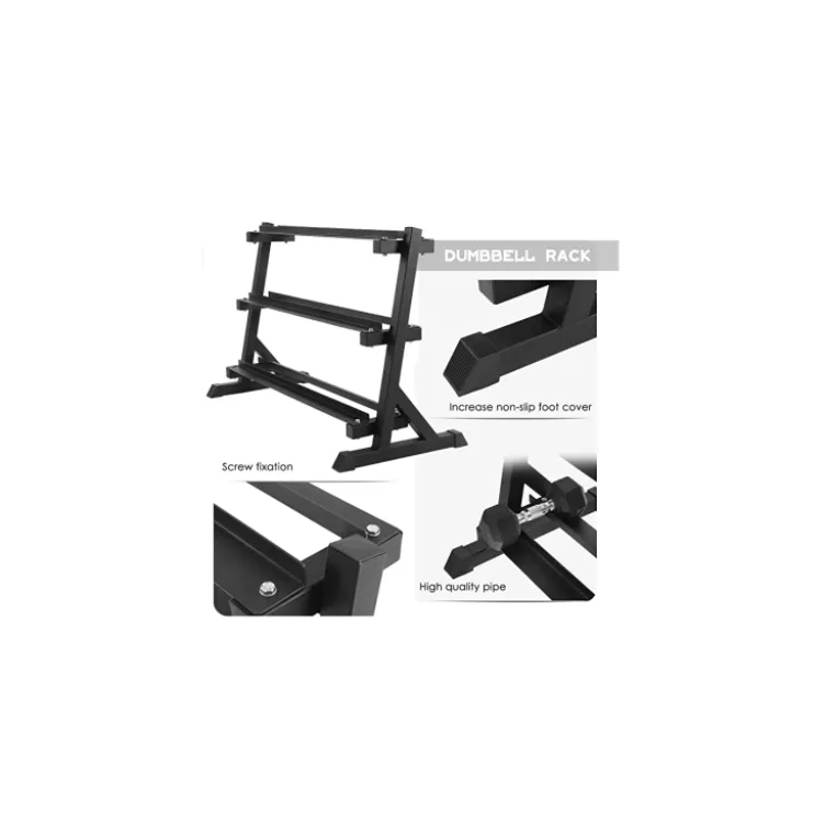 Rack de rangement pour haltères à 3 étages et capacité de charge 200 kg
