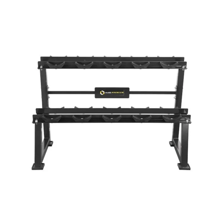 Rack de rangement pour 5 paires d' haltères sur 2 niveaux pour salle musculation ou Home-gym