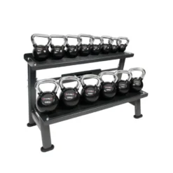 Rack de rangement professionnel pour Kettlebell sur 2 niveaux capacité 300 kg