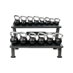 Rack de rangement professionnel pour Kettlebell sur 2 niveaux capacité 300 kg