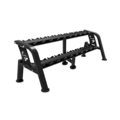 Rack de stockage horizontal pour haltères ronds sur 2 étages - Capacité 10 paires