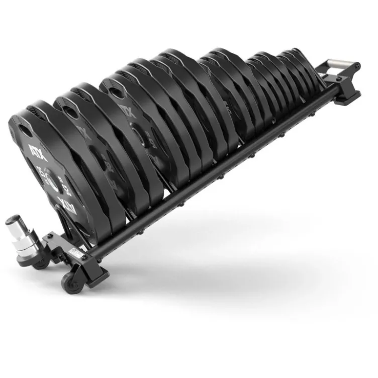 Rack de stockage mobile pour disques de poids ajustable avec 8 espaceurs de marque ATX