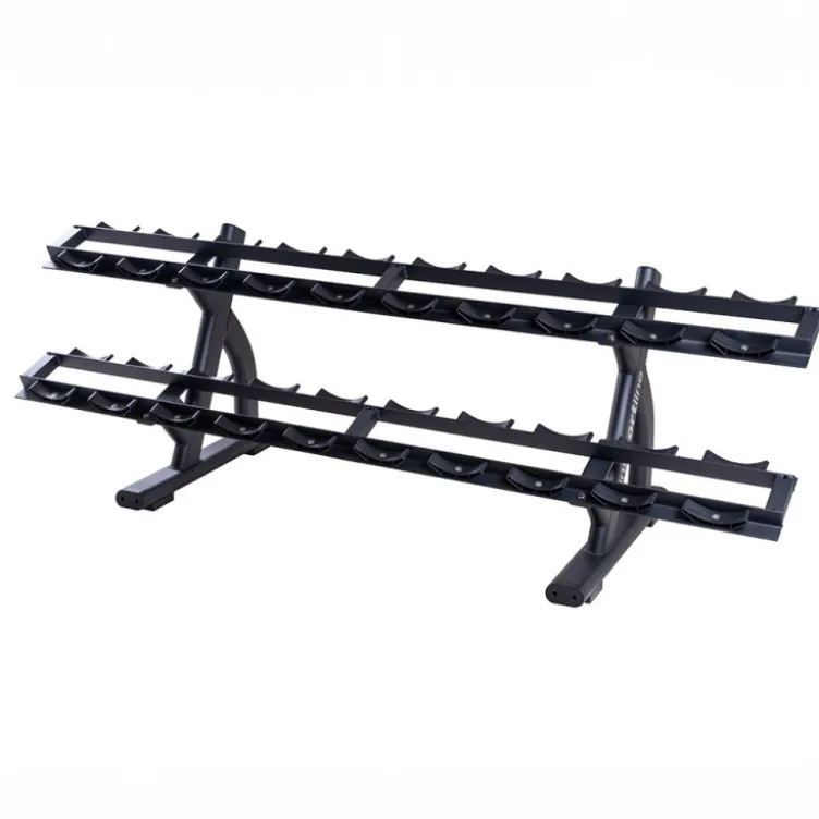 Rack de stockage pour haltères professionnels courts 2 ou 3 étagères au choix - Acier Robuste