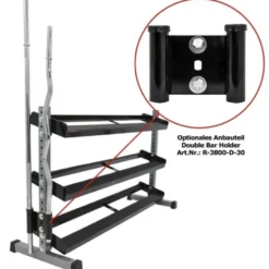 Rack d'haltères ATX 3 plateaux et 3 longueurs 90 à 150 cm