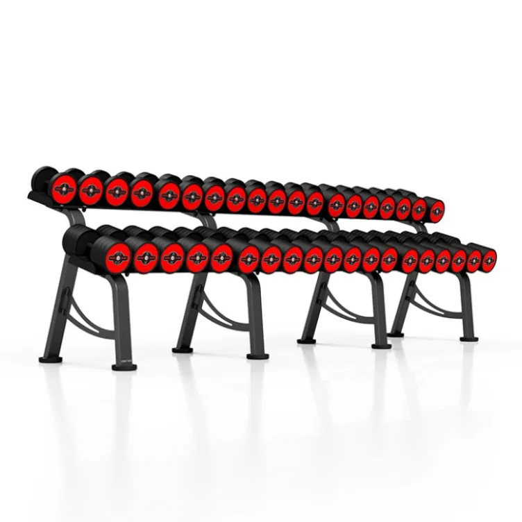 Rack d'haltères professionnel complet avec paires d'haltères de 5 à 50 kg