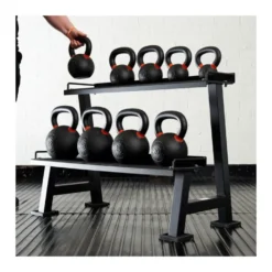 Rack 2 niveaux pour rangement de Kettlebells jusqu'à 300 kg