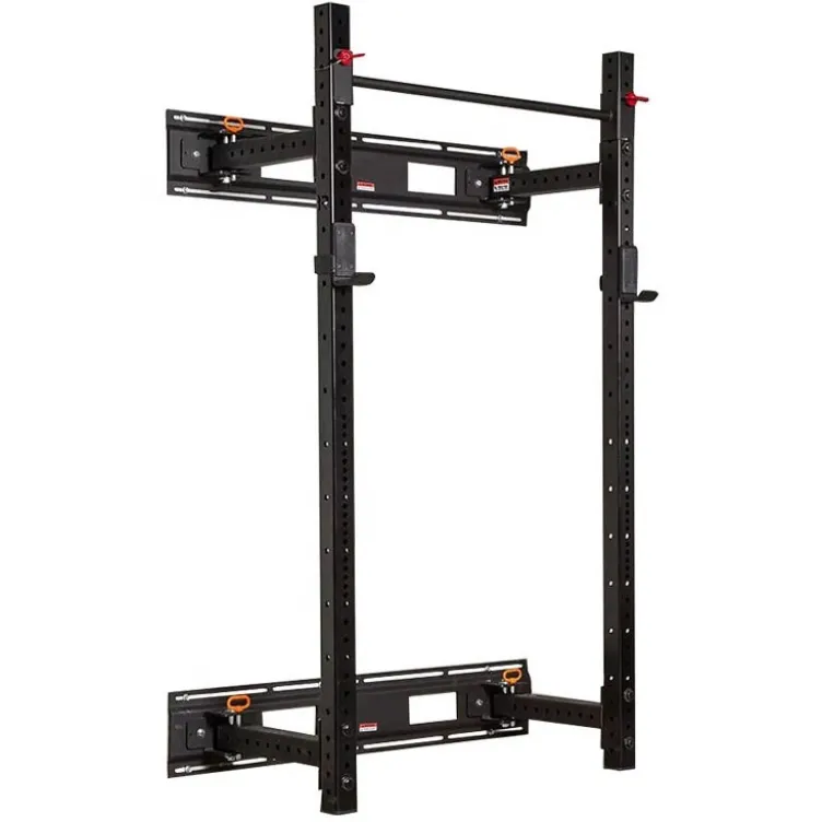 Rack pliant à fixation murale pour entraînement à la barre de musculation pour salle de sport à la maison