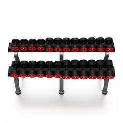 Rack professionnel complet avec haltères 5 à 32,5 kg