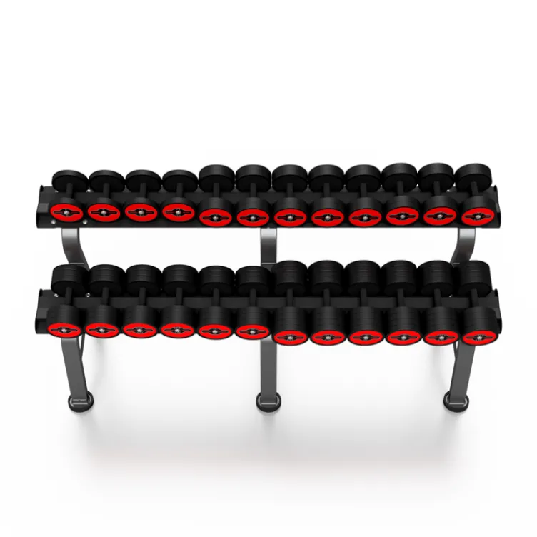 Rack professionnel complet avec haltères 5 à 32,5 kg