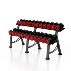 Rack professionnel complet avec haltères 5 à 32,5 kg