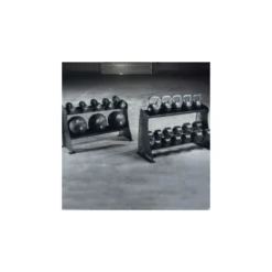 Rack professionnel universel pour 10 paires d'haltères double niveau
