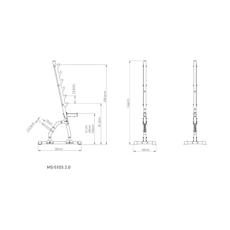 Rack repose-barre multi-niveaux pour exercices de musculation - Charge maximale 300 kg